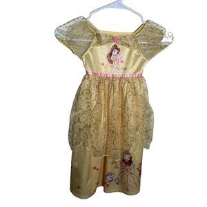 Disney Princess Belle Dress Girl's 3T Yellow Beauty and the Beast Loungewear